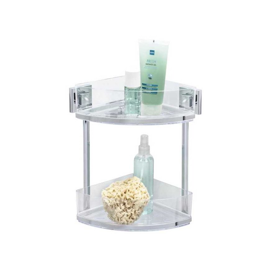 Corner bathroom shelf QUADRO, Vacuum-Loc, 2 levels, WENKO – 5