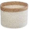 Hs Decoration PIECES Jute storage baskets, round, 3 pcs., natural color + white Hs Decoration PIECES Jute storage baskets, round, 3 pcs., natural color + white