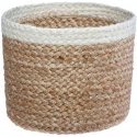 Hs Decoration PIECES Jute storage baskets, round, 3 pcs., natural color + white Hs Decoration PIECES Jute storage baskets, round, 3 pcs., natural color + white