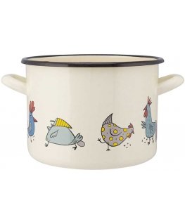 Silesia Induction pot enamel traditional gas Silesian stove cream 4.4 l 20 cm