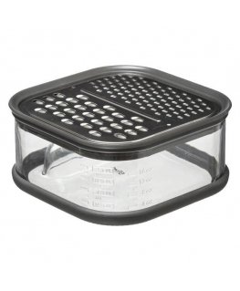 Steel Grater with container, 2 thickness grids, stainless steel