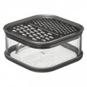 Steel Grater with container, 2 thickness grids, stainless steel