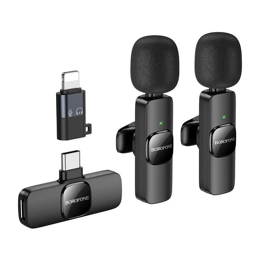 Mikrofoni Borofone BFK15 Lightning/USB-C musta