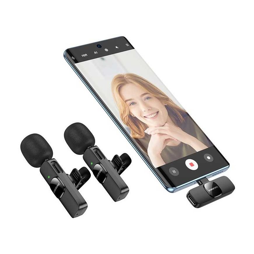 Mikrofoni Borofone BFK15 Lightning/USB-C musta – 2