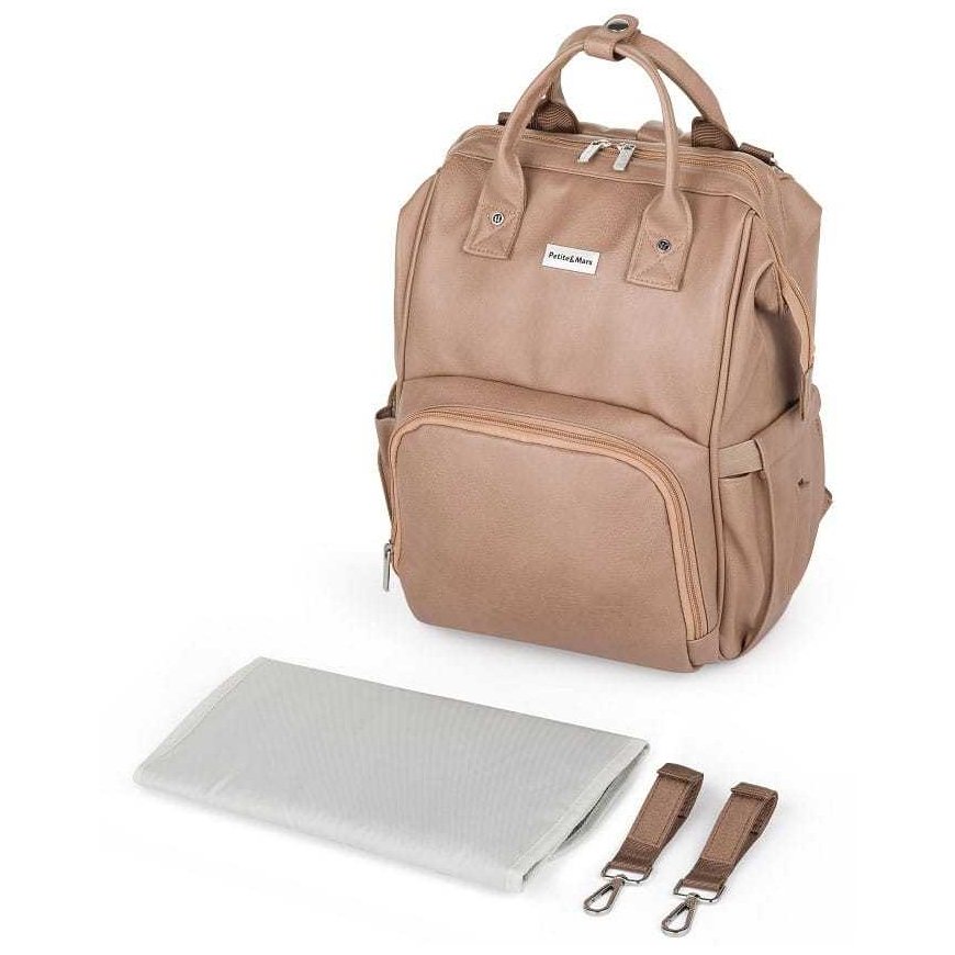 Petite&Mars Jasper - tilava 2-in-1 rattaiden reppu | Kameli ruskeankeltainen