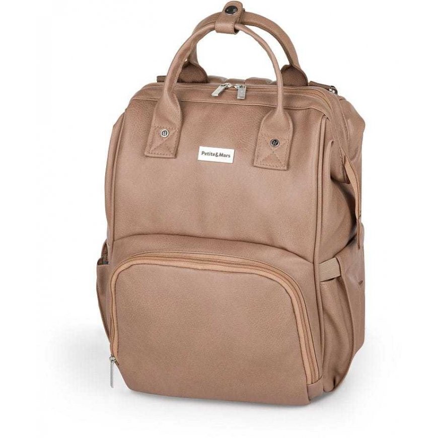 Petite&Mars Jasper - spacious 2-in-1 stroller backpack | Camel beige – 2