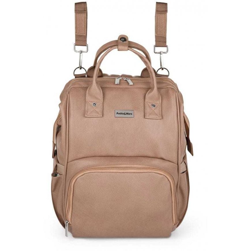 Petite&Mars Jasper - tilava 2-in-1 rattaiden reppu | Kameli ruskeankeltainen – 3