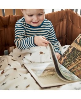 LEANDER - Forest baby bedding, organic cotton, 70x100 cm, cappuccino