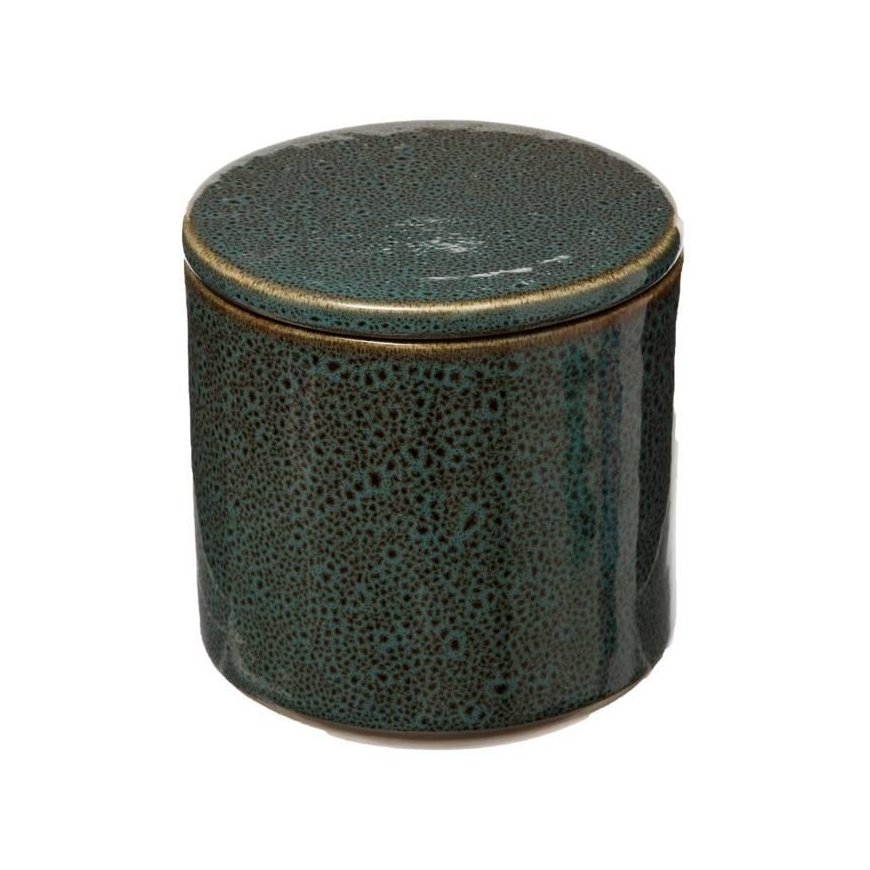 Puuvillasäiliö pumpulipuille Green HARMONY, Ø 10 cm, keraaminen, vihreä