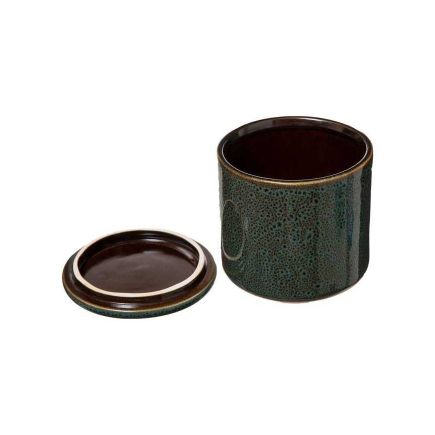 Cotton Cotton bud container Green HARMONY, Ø 10 cm, ceramic, green – 2