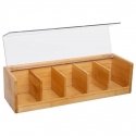 5five Simply Smart Bamboo Wooden Tea Box - 5 Compartments, Bamboo 5five Simply Smart Bamboo Wooden Tea Box - 5 Compartments, Bamboo