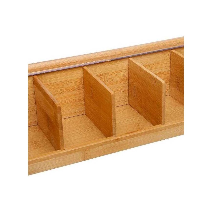 5five Simply Smart Bamboo Medinė arbatos dėžutė - 5 skyreliai, bambukinė – 2