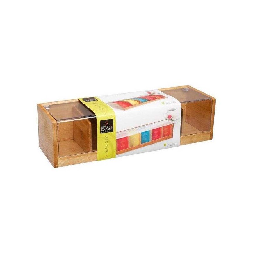 5five Simply Smart Bamboo Medinė arbatos dėžutė - 5 skyreliai, bambukinė – 3