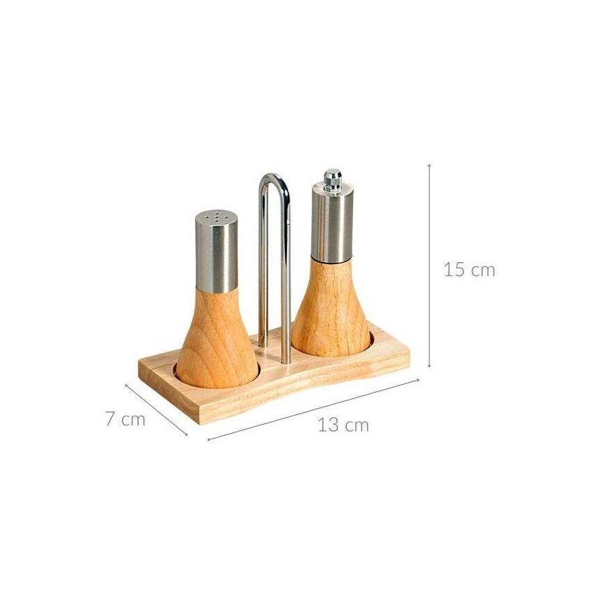 Salt shaker and pepper shaker, built on a wooden base, KESPER – 2