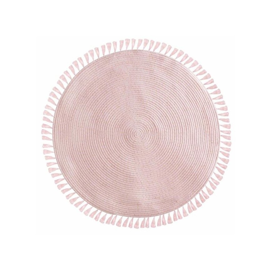 Dekoracja Domu Pink Lurex koristematto, halkaisija 90 cm hapsuilla, pinkki – 3