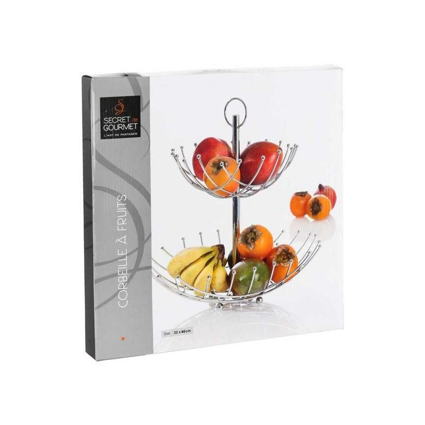 5five Simply Smart Metal Fruit Basket, 40 cm, 2 Tiers – 3