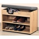Kesper Bench Wooden shoe cabinet with seat, hallway bookcase with practical seating bench Kesper Bench Wooden shoe cabinet with seat, hallway bookcase with practical seating bench