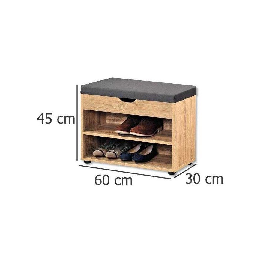 Kesper Bench Wooden shoe cabinet with seat, hallway bookcase with practical seating bench – 4