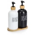 Zeller Liquid and soap dispenser set with bamboo stand, 2 x 500 ml Zeller Liquid and soap dispenser set with bamboo stand, 2 x 500 ml