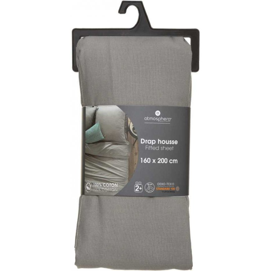 Atmosphera Atmosphera Atmosphera Fitted bottom sheet grey 160 x 200 cm – 5