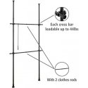 Telescopic wardrobe system HERKULES BASIC, color black, WENKO