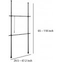 Telescopic wardrobe system HERKULES BASIC, color black, WENKO