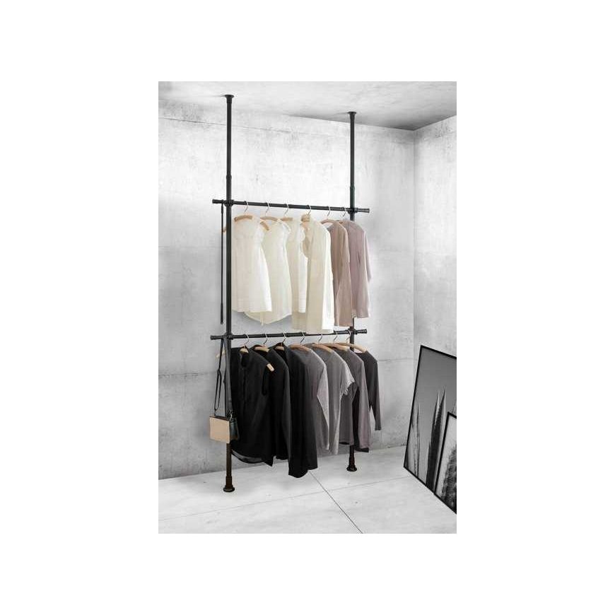Telescopic wardrobe system HERKULES BASIC, color black, WENKO – 4