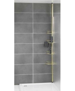 Telescopic shower shelf DOLCEDO, 4 levels, metal, black, WENKO