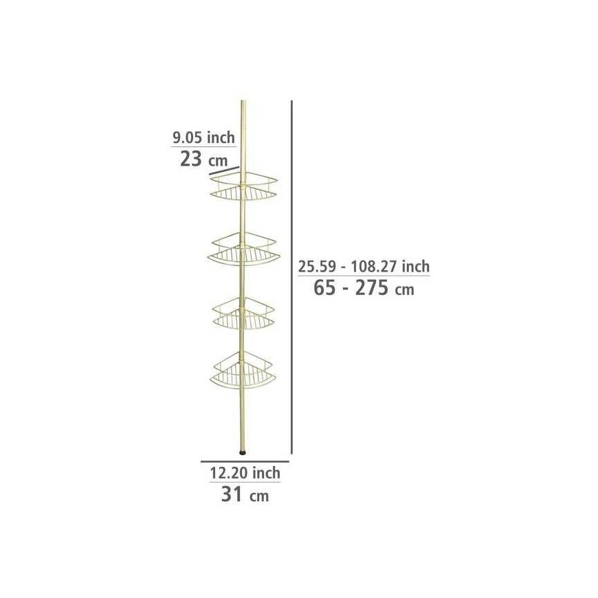 Telescopic shower shelf DOLCEDO, 4 levels, metal, black, WENKO – 5