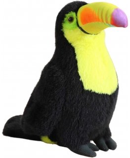 Lean Toys Plush Toucan Bird Plush Toy Mascot Cuddly Toy Geltona 35cm