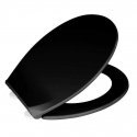 Wenko Universal black toilet seat made of Thermoplast with innovative fastening system