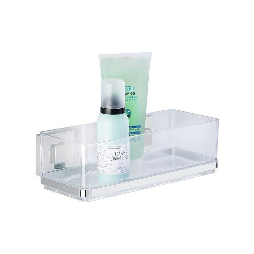 Quadro rectangular bathroom shelf with transparent container, Vacuum-Loc, shower, WENKO – 3