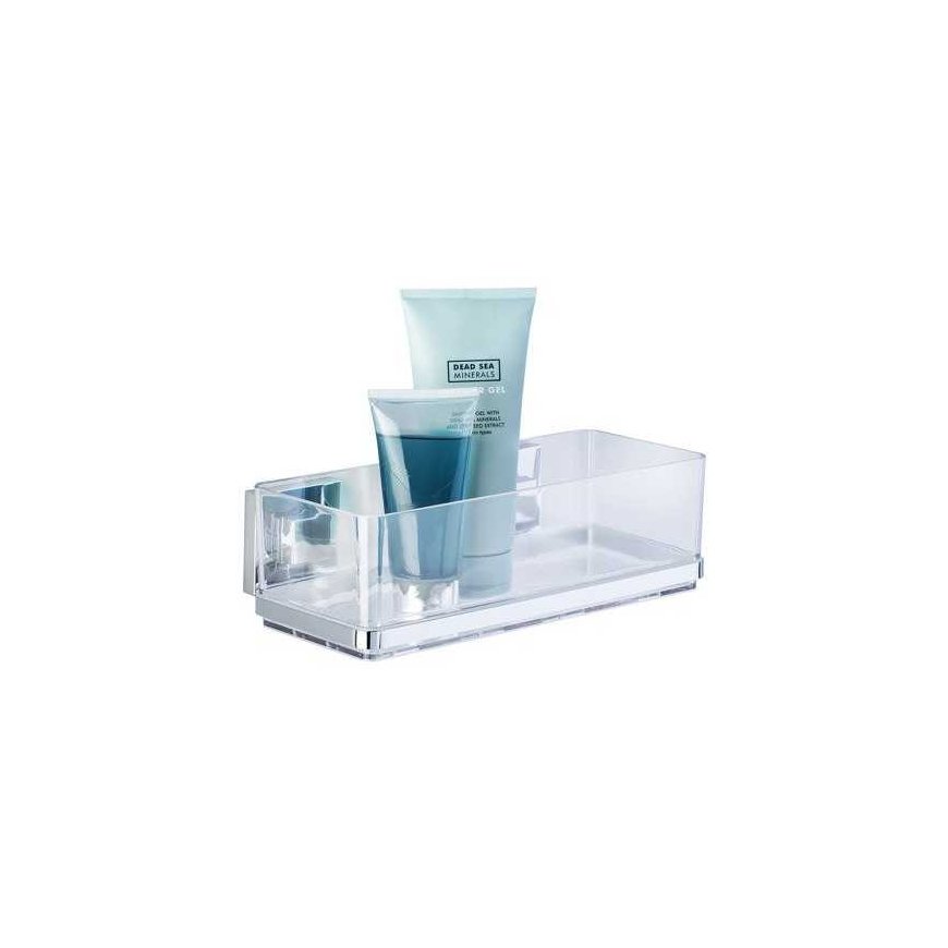 Quadro rectangular bathroom shelf with transparent container, Vacuum-Loc, shower, WENKO – 5