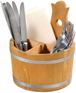 Decorative container for cutlery and napkins, Ø 17 cm, Kesper
