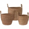 Lumarko set of 3 baskets with handles, brown, universal, various sizes, wicker baskets Lumarko set of 3 baskets with handles, brown, universal, various sizes, wicker baskets
