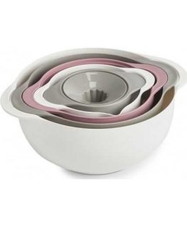 Zeller Monikäyttöinen keittiösarja, 5 kpl, valkoinen / harmaa / marja 12x7, 15x7,5, 18,5x8, 22x12, 26x12,5 cm