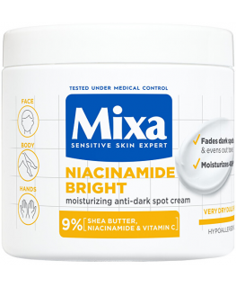 Mixa Niacinamide Bright Drėkinamasis Anti-Dark Spot Kremas Kūno Kremas