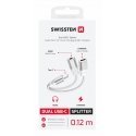 Swissten Textile USB-C / USB-C / Aux 3.5mm Charging Audio Adapter 0.12m Swissten Textile USB-C / USB-C / Aux 3.5mm Charging Audio Adapter 0.12m