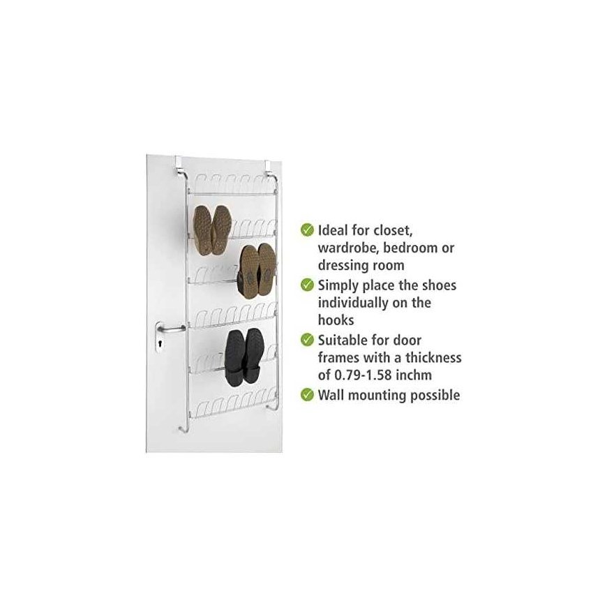 Wenko door shoe rack 151 cm, silver steel – 2