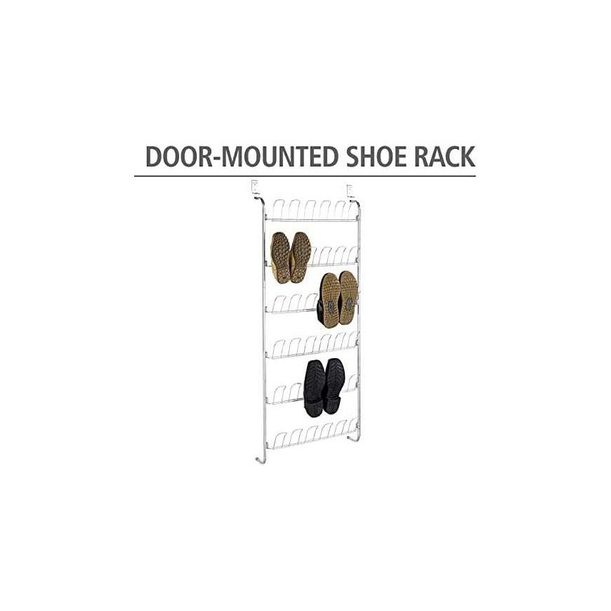 Wenko door shoe rack 151 cm, silver steel – 4