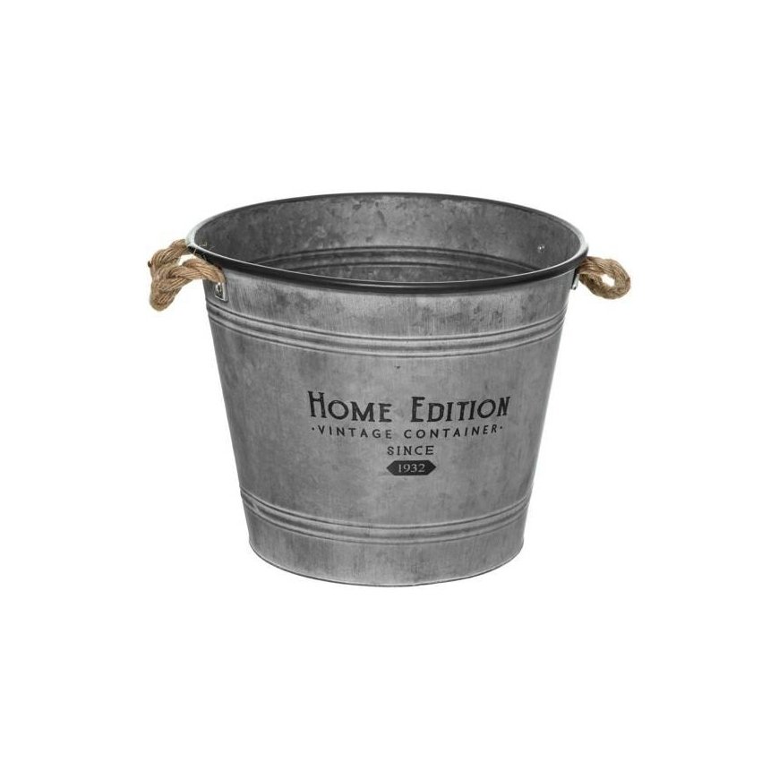 Atmosphera Vintage Galvanized lid, vintage bucket, Ø 38 cm