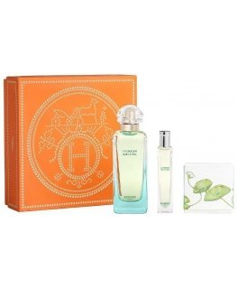 Hermes Un Jardin Sur Le Nil tualetinio vandens purškimo rinkinys 100 ml + tualetinio vandens purškiklis 15 ml + muilo gabalėlis 