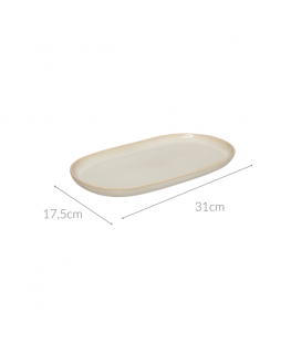 Secret De Gourmet Long plate made of TERRE stoneware, 18 x 30 cm