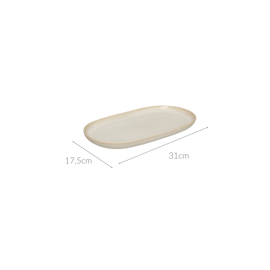 Secret De Gourmet Long plate made of TERRE stoneware, 18 x 30 cm