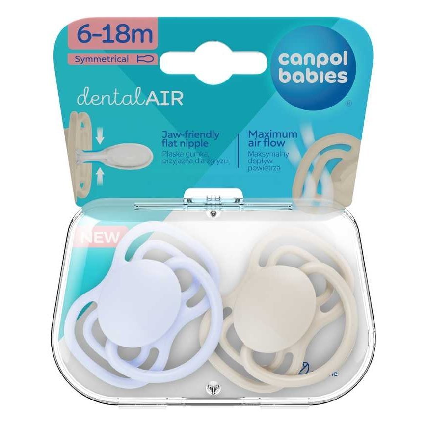CANPOL BABIES silikoniset symmetriset tutit NUDE, Sininen, 6-18m, 2 kpl, 23/226_blu – 2