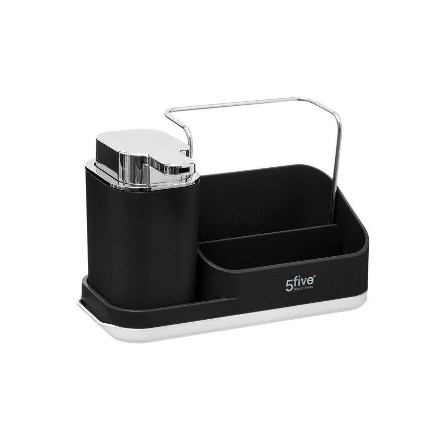 5five Simply Smart Dishwashing Liquid Dispenser with Handle, Black