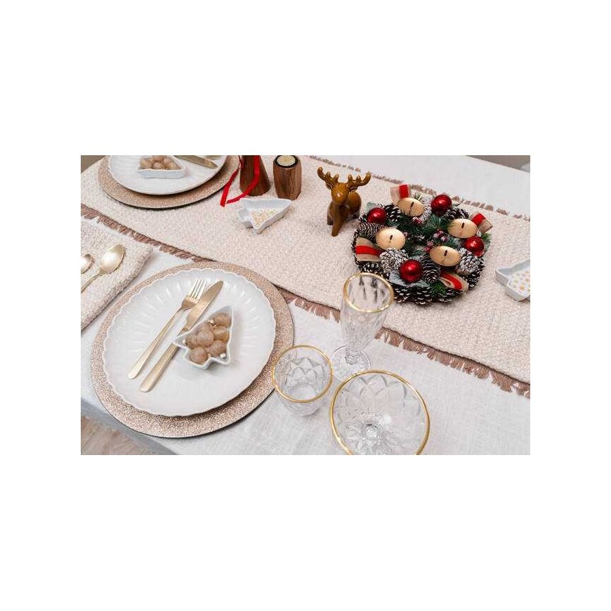 PIECES Green HARMONY cutlery set, 24 pcs., gold color – 2