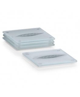 Zeller glass coaster set, 4 pieces 10x10