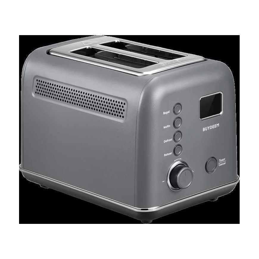 BUYDEEM 2 Slice Automatic Metal Toaster, modelis DT730E, color Ink Pilkas, EU
