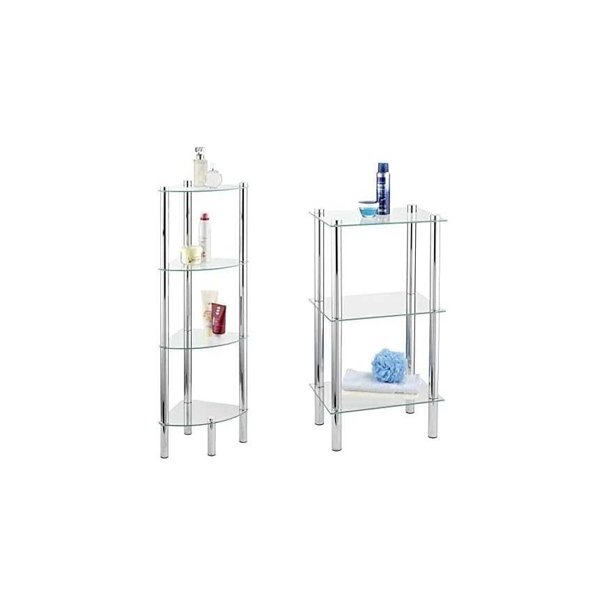 Corner shelf for the bathroom YAGO, glass - 4 levels, WENKO